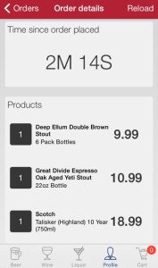 BrewDrop Screenshot Showing Order Status - Beer Delivery in Austin
