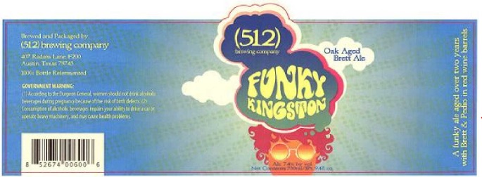 TABC Label and Brewery Approvals July 14 2015-512 Brewing Funky Kingston