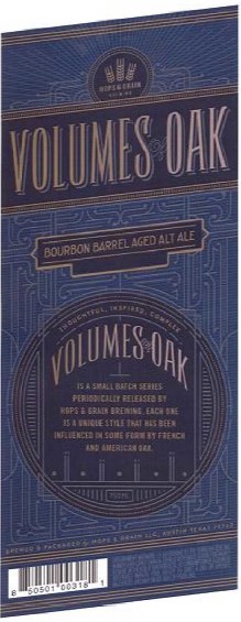 Hops and Grain Volumes of Oak Bourbon Aged Alt