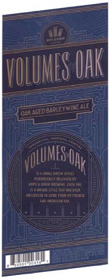 Hops and Grain Volumes of Oak Strong Ale Barleywine