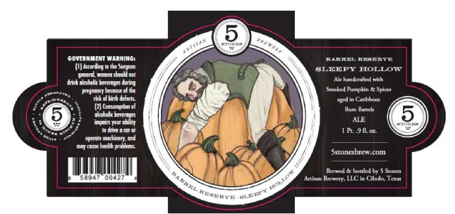 TABC Label and Brewery Approvals October 23 2015-5 Stones - Sleepy Hollow