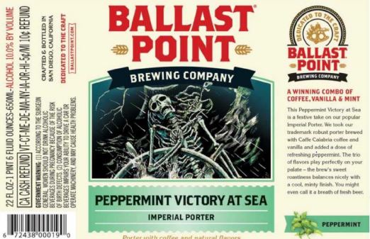 Label for Ballast Point Peppermint Victory at Sea