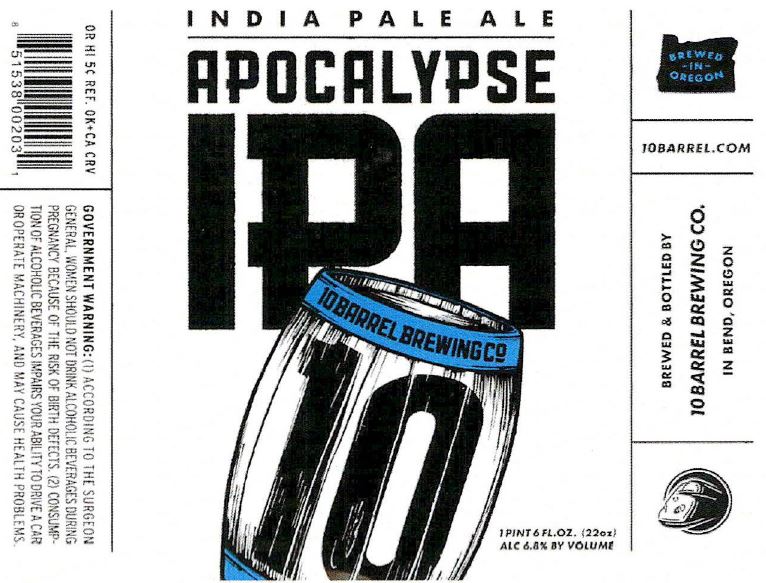 10 barrel apocolypse ipa TABC Label and Brewery Approvals April 22 2016