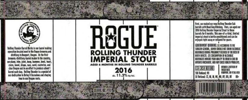 rogue rolling thunder TABC Label and Brewery Approvals May 13 2016