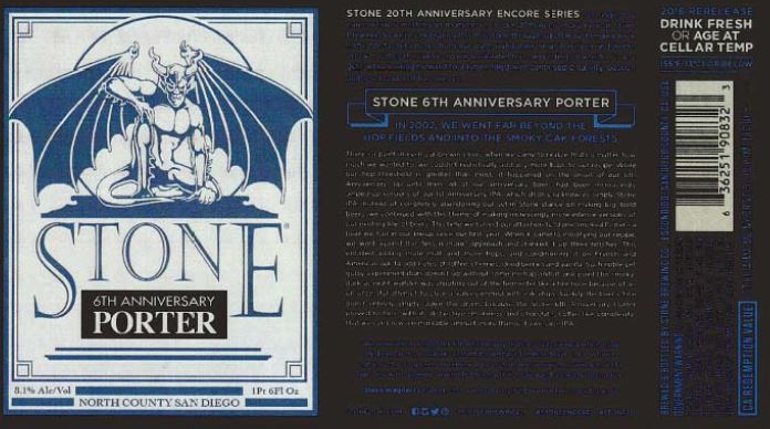 stone 6th anniversary TABC Label and Brewery Approvals May 13 2016