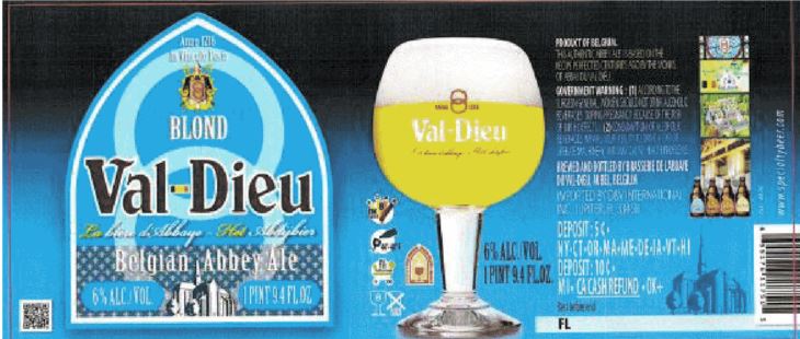 val dieu blonde TABC Label and Brewery Approvals July 22 2016