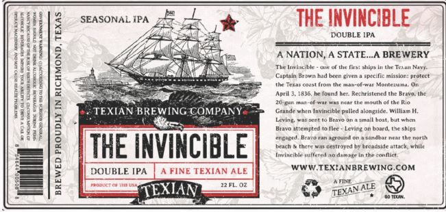 texian-the-invinsible TABC Label and Brewery Approvals October 21st 2016