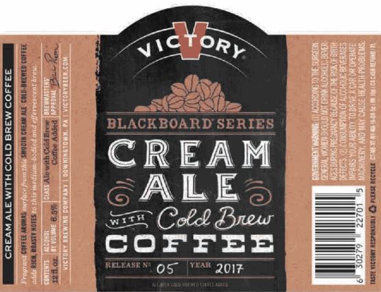 Victory Cream Ale TABC Label and Brewery Approvals Jan 13 2017
